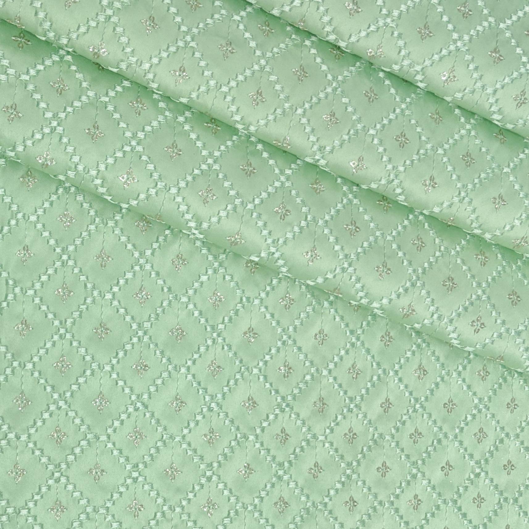 Kurta Fabric ManTire Designer Silk Embroidery Colour Mint Green